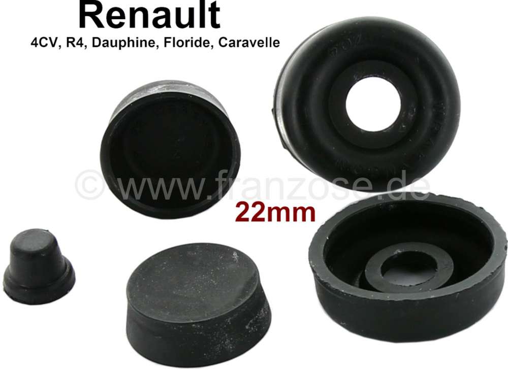 Renault - R4/ Rear engine, wheel brake cylinder sealing set. For piston diameters: 22mm. Suitable fo