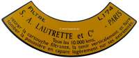 Alle - Label for the air filter Lautrette. Suitable for Citroen 2CV