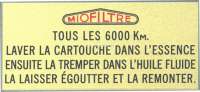 Citroen-2CV - Label air filter 