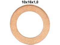 Citroen-DS-11CV-HY - Brake hose copper sealing ring. Dimension: 10 x 16 x 1mm.