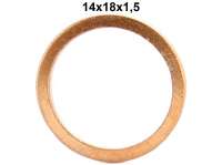 Citroen-DS-11CV-HY - Brake hose copper sealing ring. Dimension: 14 x 18 x 1,5mm.