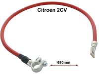 Renault - Positive cable (battery to starter motor), for Citroen 2CV. About 690mm long.