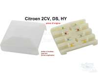 Citroen-2CV - Fuse box with cap. Color grey. For 4 glass fuses. Original Citroen. Suitable for Citroen 2
