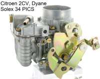 Citroen-2CV - Carburetor round, for Citroen 2CV6, old version. Corresponds to Solex 34 PICS, with accele