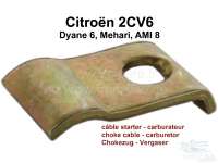 Citroen-2CV - Choke cable sheet metal holder, mounts at the oval carburetor. Suitable for Citroen 2CV6.