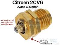 Citroen-2CV - Float needle valve big, suitable for Citroen 2CV6 with oval carburetor. For 14mm tool.