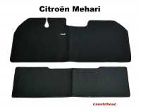 citroen 2cv carpet sets floor mats mehari caoutchouc mat black front P18913 - Image 1