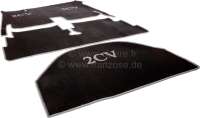 Renault - Carpet set in Velour. Color: black, grey bordered (3-pieces). The carpet set covers the co