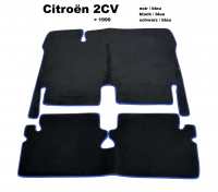 citroen 2cv carpet sets floor mats set velour colour black noir blue P18286 - Image 1