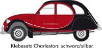 Citroen-2CV - Charleston sticking set completely, red black, for 2CV Charleston up to year of constructi