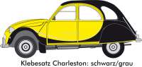 Alle - Charleston sticking set completely, red black, for 2CV Charleston up to year of constructi