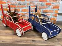Peugeot - Children's push 2CV (for learning to walk). Approx. 78cm long. Made entirely from wood. Ma