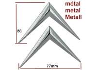 Citroen-2CV - Citroen angle chromium-plates, made of metal. Universal fitting. 2x brackets = 1x 16807!! 