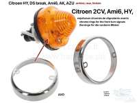 Alle - Turn signals - Decorative rings for the front turn signals (2 pieces), for Citroen 2CV. Al