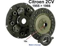 Renault - Clutch set for 2CV old, from 1955 to 1966, clutch disk with 10 splines. Normal gear shift.