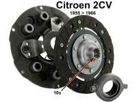 Citroen-2CV - Clutch set for 2CV old, from 1955 to 1966, clutch disk with 10 splines, centrifugal clutch