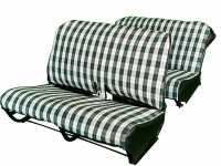 Citroen-2CV - Seat bench cover 2CV front + rear. Fabric in chequered green (Prince de Galles 2CV). This 