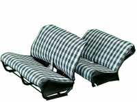 citroen 2cv complete seat covers sets bench cover front rear fabric chequered green prince P18890 - Image 1