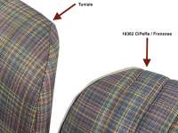 Alle - Seat cover 2CV6 Club, front + rear. Symmetrical backrest. Fabric (Ecossais 1661) in blue -