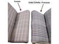 Citroen-2CV - Seat cover 2CV6 Club, front + rear. Symmetrical backrest. Fabric (Ecossais 1661) in blue -
