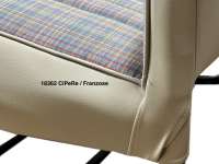 Citroen-2CV - Seat cover 2CV6 Club, front + rear. Symmetrical backrest. Fabric (Ecossais 1661) in blue -