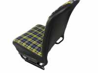 citroen 2cv complete seat covers sets cover front rear symmetrical backrest fabric chequered blue yellow P18886 - Image 1