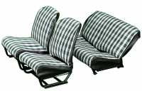 Renault - Seat cover 2CV front + rear. Symmetrical backrest. Fabric in chequered green (Prince de Ga