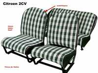 citroen 2cv complete seat covers sets cover front rear symmetrical backrest fabric chequered green prince P18885 - Image 1