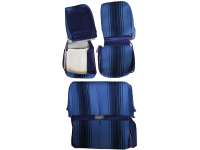 Citroen-2CV - Covering 2CV6 in front + rear. Asymetri backrests. Material (Bleu Raye 1676) in colors lig