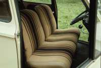 Citroen-2CV - Covering 2CV6 in front + rear. Asymetri backrests. Material (Marron Raye 1667) in colors b