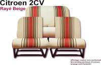 Citroen-2CV - Covering 2CV6 in front + rear. Asymetric backrests. Material (beige Raye 1666) in colors b