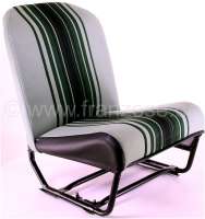 Alle - Covering 2CV6 front + rear. Symetri backrests. Material (Raye Vert) in colors green streak