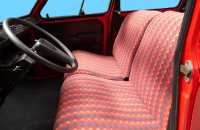 Renault - Covering 2CV in front + rear. Asymetric backrest. Material: Damier Rouge (material with sm