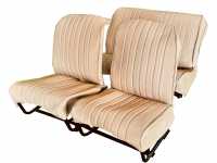 Alle - Covering 2CV, in front + rear. Asymmetric backrest. Vinyl light brown (Marron - AÉRÉ), p