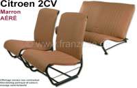 Citroen-2CV - Covering 2CV, in front + rear. Suitable for symmetric + asymmetric backrest. Vinyl Marron 