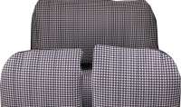 Alle - Coverings 2CV in front + rear. Asymetri backrests. Material: Tissu Pied de poule Noir (val