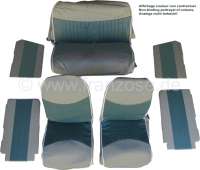 Citroen-2CV - Interior trim, front + rear seat corvers + door linings, for 2CV6. Very significant vinyl 