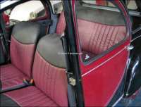 Citroen-2CV - Interior trim, front + rear seat corvers + door linings, for 2CV6. Very significant vinyl 