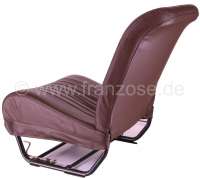 Citroen-2CV - Interior trim, front + rear seat corvers + door linings, for 2CV6. Leather brown. Symetric