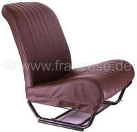 Citroen-2CV - Interior trim, front + rear seat corvers + door linings, for 2CV6. Leather brown. Symetric