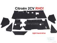 Citroen-2CV - Damping cover for front wall in the interior (8-piece), for vehicles with right-hand steer
