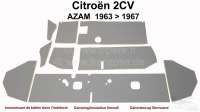 Citroen-2CV - Damping/insulation cover for the firewall (front wall) in the interior (9 pieces). Colour 