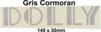 Citroen-2CV - Dolly emblem label (Ventilation shutter). Color: gris cormoran (grey). Suitable for Citroe