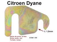 Citroen-2CV - Dyane, distance disk 1mm heavily, for the striker plate at the C-support (rear doors). Sui
