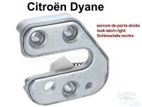 Citroen-2CV - Dyane, door lock, lock latch right (installed on the door). Suitable for Citroen Dyane.