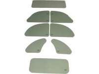 Citroen-2CV - 2CV, window set in green, with all seals. Contents: 10 windows, windshield seal, back wind