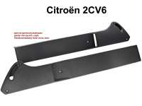 Citroen-2CV - Plastic trim top left + right (2 pieces), for the front doors. Colour: black. Suitable for