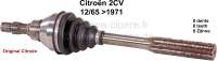 Citroen-2CV - Drive shaft wheel side. Suitable for Citroen 2CV, of year of construction 12/1965 to 1971.