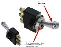 Peugeot - Toggle switch with polished head. Version: Changeover switch. 3x electrical connection. Lo