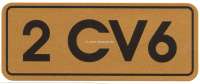 citroen 2cv emblem 2cv6 as label gold black faithful reproduction P16896 - Image 1